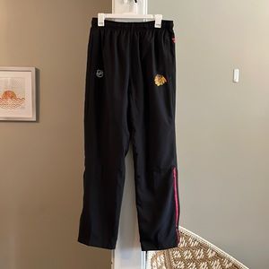Chicago Blackhawks Adidas Mens Windbreaker Track Pants Authentic Pro Black